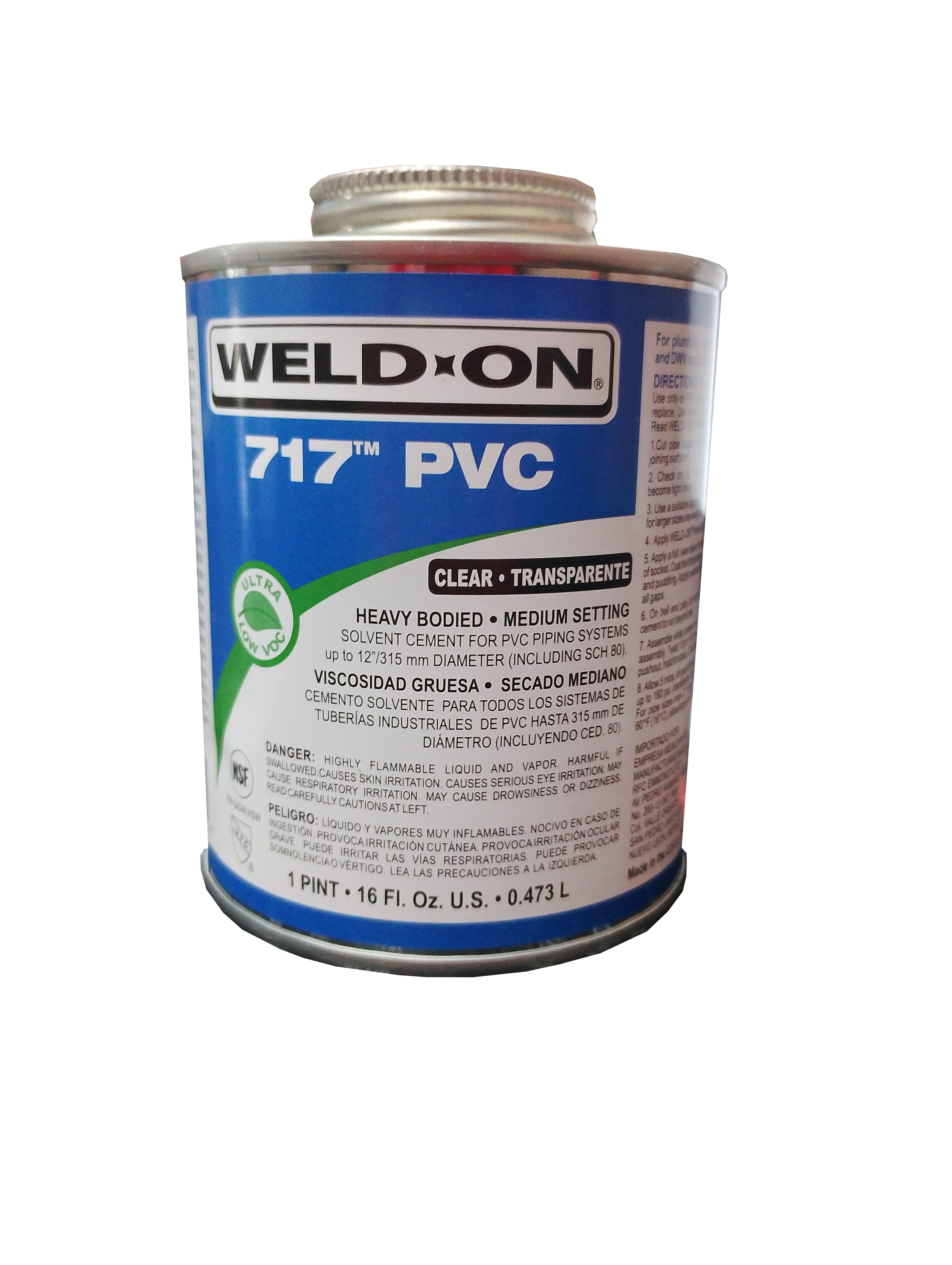 PEGAMENTO WELD-ON 717 DE 473ML COLOR TRANSPARENTE
